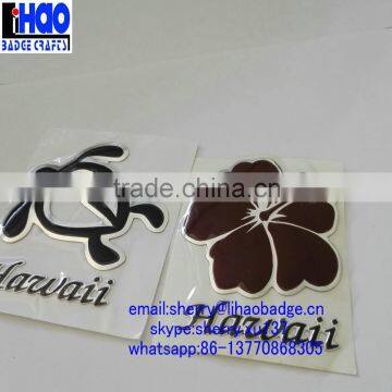 self adhesive 3D plastic PVC embossed tortoise decal sticker