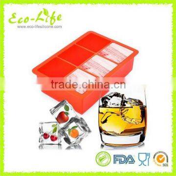 6 Big Square Silicone Ice Cube Tray Mold for Whisky & Beer photo-3