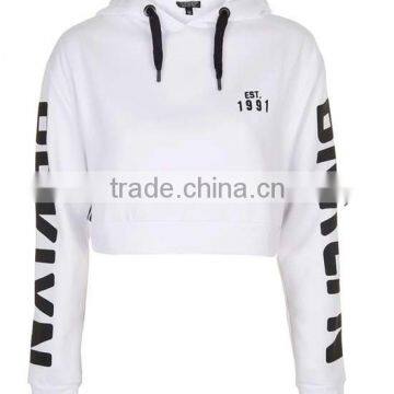 Guangzhou Garment Factory Manufacturer Letter Printing Sports Short Sweatshirts Hoodies