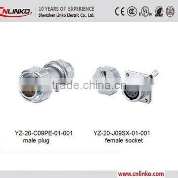 Made in china 9 pin stage lighting Male cable connector waterproof electric connector IP67 metal quick connector