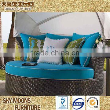 hot selling China rattan outdoor furniture rattan day bed with shade(L013)