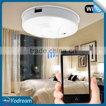 Wireless Smoke Detector Hidden Camera nano DVR IP Cam with Free Android IOS APP for Hotel Office Nanny spy camera