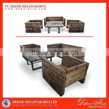 Recycled Railway Wood Sofa for living Room - Railway Wood