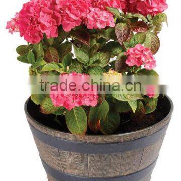 hot selling products wooden effect plastic flower plant pot