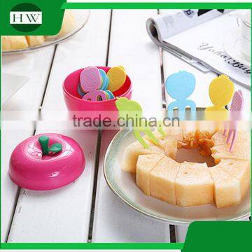 Plastic Tableware Kid Cartoon Apple Shaped Fruit Fork Set photo-2
