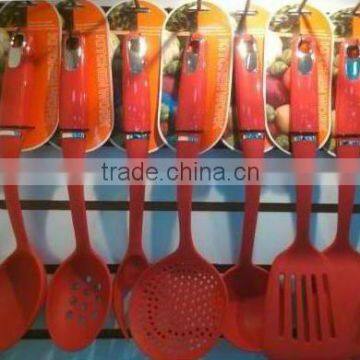 Nylon cooking tool set with soft handle
