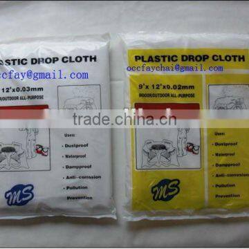 Plastic protective drop cover sheet/foil