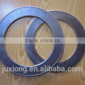 Graphite spiral wound gasket with outer ring