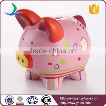 New pig design ceramic pottery money bank YScb0001-07
