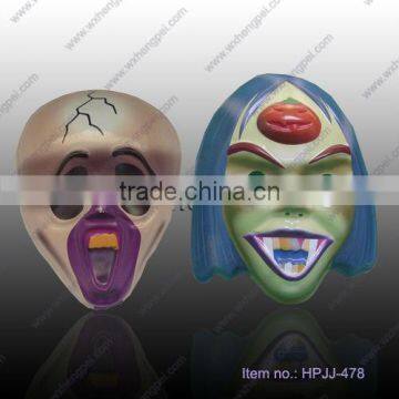 3D PVC embossed Hallowmas mask for carnival plastic monster shaped blister mask / plastic 3D monster looking Halloween mask