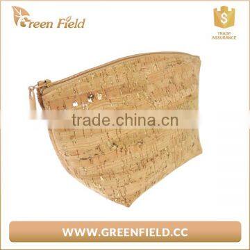 Cork Fabric Cosmetic Bag Wood Cork Plain Makeup Brush Bag photo-3