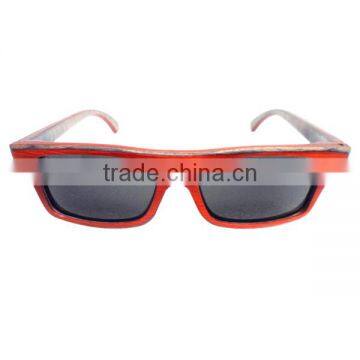 Handcrafted retro redwood frame sunglasses wooden custom logo wood sunglasses