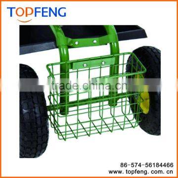 Garden Cart Rolling Work Seat With Tool Tray And Basket/ Heavy Duty Garden Rolling Work Seat photo-5