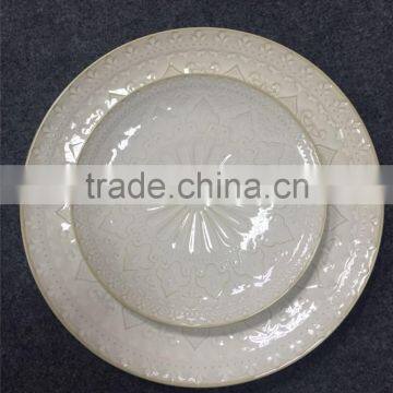 Wholesale Embossment Ceramic Catering Dinner Plates photo-3
