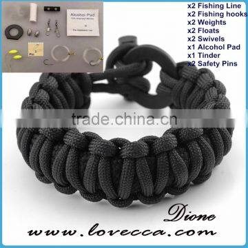 Military Tactical Survival Fishing Tools Wrapped Emergency Paracord Survival Kit photo-2
