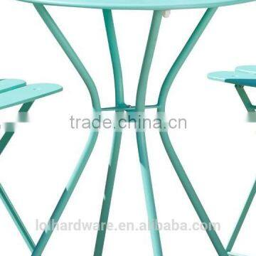 3 Piece Bistro Set Folding Patio Table and Chairs, Blue photo-3
