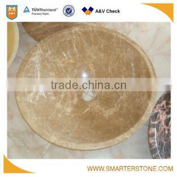 Light emperador marble brown marble basin for washing room