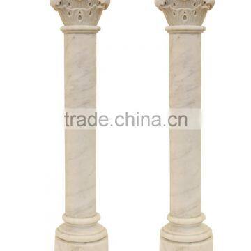 china manufacturer wholesale home decoration flat white marble columes