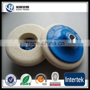 abrasive 100% wool polishing wheel with plastic cap