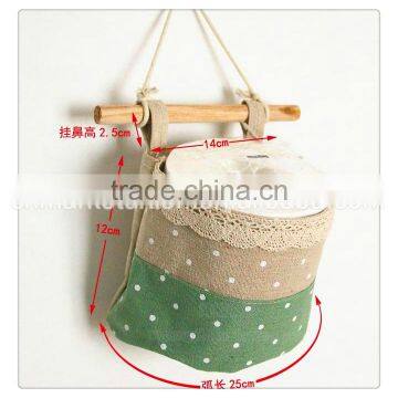 Cotton Polka Dot Lace Fabric Walls Are Waterproof Bathroom Sundries Bag Pocket Storage Consolidation Bags photo-4