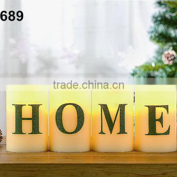 LED Flameless Candles Assorted Glittering Letter Decorative Candles