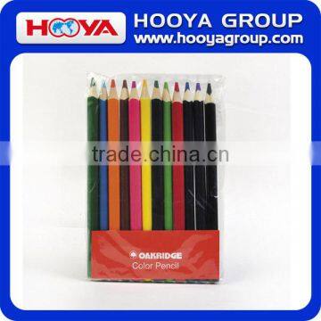 Jumbo Size Medium Quality Triangular Color Pencils 12 pcs/set in poplar wood