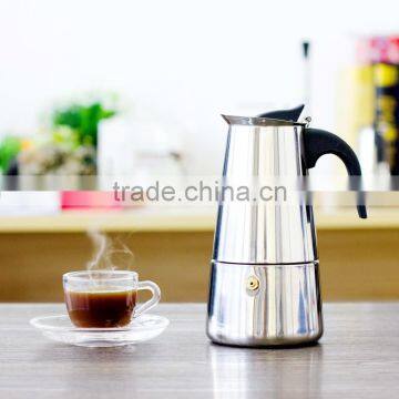 high quality classic 2/4/6/9 cups stainless steel coffee maker induction coffee maker espresso moka coffee maker