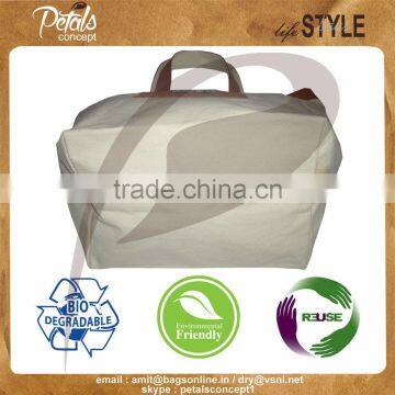 Unisex Tote Bag for All Purpose With Genuine Leather Handle photo-2