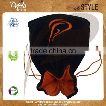 High Quality Drawstring Pouch With Customized Logo - Velvet Drawstring Pouch With Satin Lining - With Embroidery Logo - Luxary photo-4