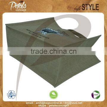 PP Laminated Jute Tote Bag With Jute Handle & With 2 Color Print Two Side photo-2