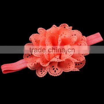 Pierced Fabric Flower Hairbands for Baby Girls photo-5