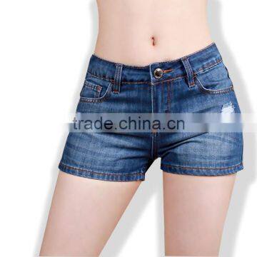 Latest fashion stone washed women denim shorts