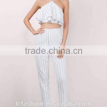 2017 Fashion Crop Top and Pant Style Women Two Piece Set photo-2