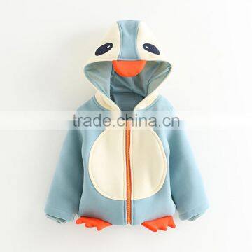 Super Cute Childrens Penguin Pattern Hoodie Biker Jacket photo-3