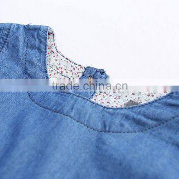 Wholesale Autumn Kids Jeans Wear Dragonfly Embroidery Flower Dress photo-4