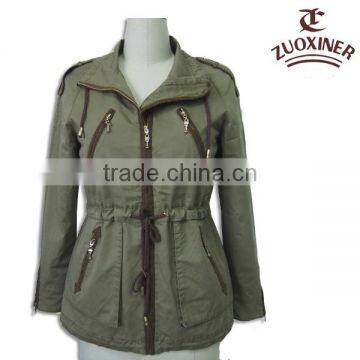 washed cotton women cheap winter long jacket