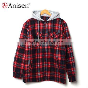 garment manufacturer wholesale plaids winter men polar fleece jacket stock