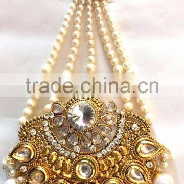 JHOOMAR JHUMAR Passa TIKA Kundan Pearl Drop POLKI Hair Accessory photo-3