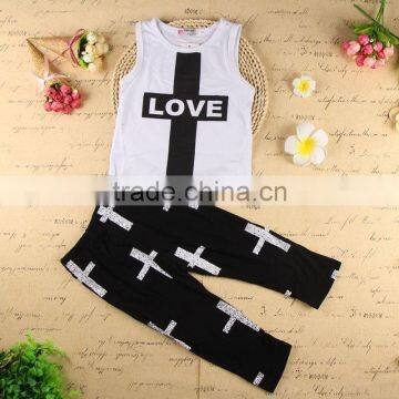 New Arrival Baby Clothing Boutique Children's Cotton Printing Sleeveless Wholesale Striped T-shirt photo-3