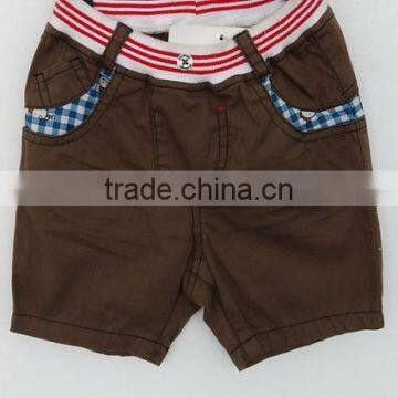 handsome boyes korean style brown plain dyed cotton shorts for summer