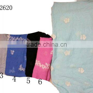 Fashion Hot Stitching Floral Rose Butterfly Sunflower 100%cotton Scarf photo-2