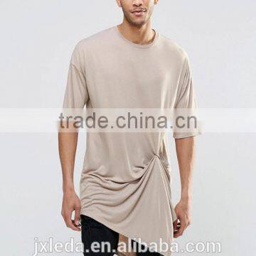 2016 Popular men extreme longline crewneck blank t-shirt custom