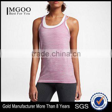 MGOO Top Quality Dry Fit Sleeveless Womens Tank Top Raceback Low Cut Singlet Tops With Keyholes In The Back photo-1