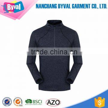Wholesale Polyester Dri-Fit Breathable Half-Zip Men Running Shirts With Long Sleeves photo-3
