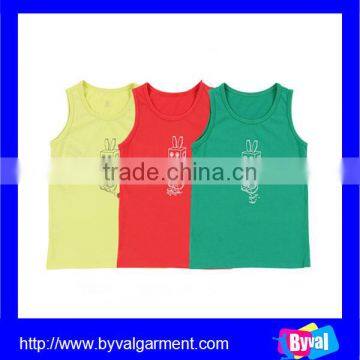 Custom Fashion Tank Top for Child, 100%Cotton Cute Robet Tank Top, China Supplier Vest Child Wholesale