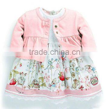 2013 lastest girls autumn spring style High quality children baby girl suit dress 2 Sets