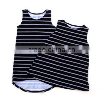 Summer Baby Soft Dress Baby Cotton Frocks Designs Girls Maxi Black Stripe Dress Baby Clothes photo-2