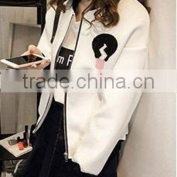 Wholesale High Quality Women Zipper Jacket Sweatshirt Without Hood photo-3
