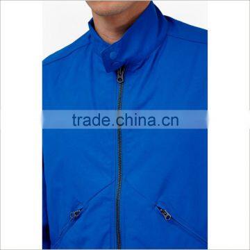 Custom Windbreaker Jacket Zip-up Cotton Twill Jacket In Blue photo-3