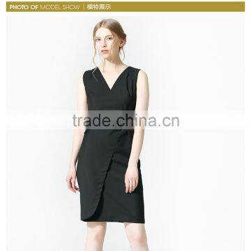 v-neck elegant sleeveless summer women's dresses sexy